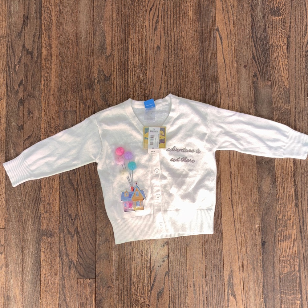 Charming White Kids Cardigan with Embroidery